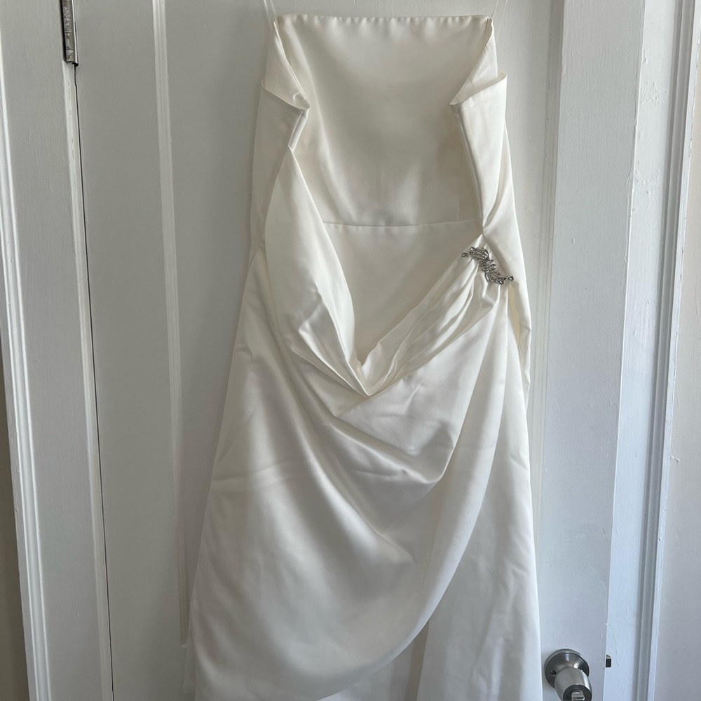 Faux wrap plus sized wedding dress
